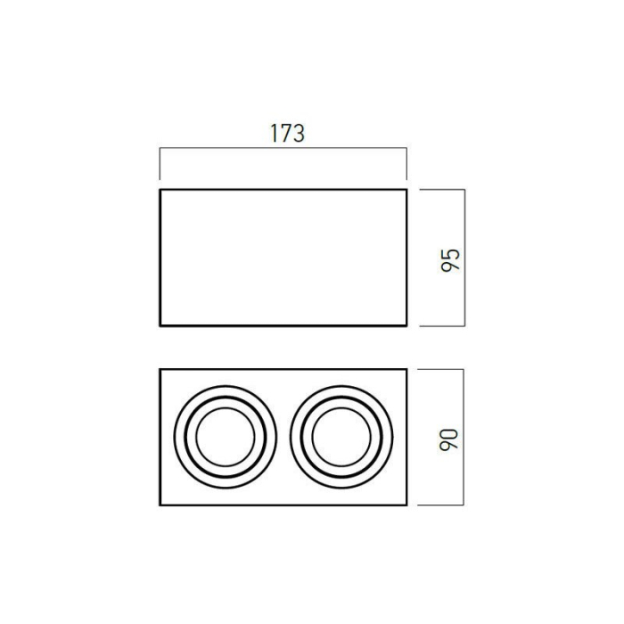 PLAFONIERA LED XBRIX PATRAT 2XGU10 IP20 ALB MAT ARELUX [2]