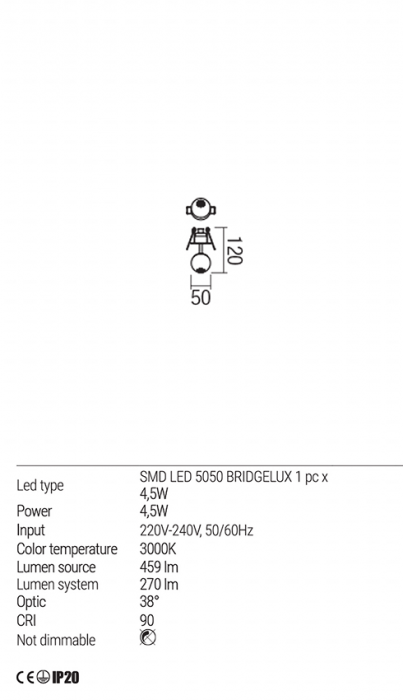 PLAFONIERA OBO LED 4.5W 3000K NEGRU MAT [2]
