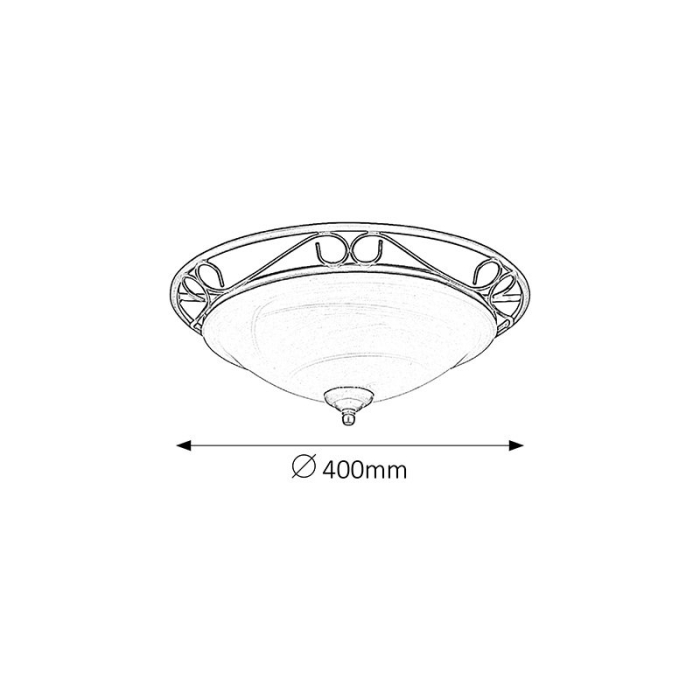 PLAFONIERA RABALUX ATHEN 3722 NEGRU ALB E27 2X60W D370MM [3]
