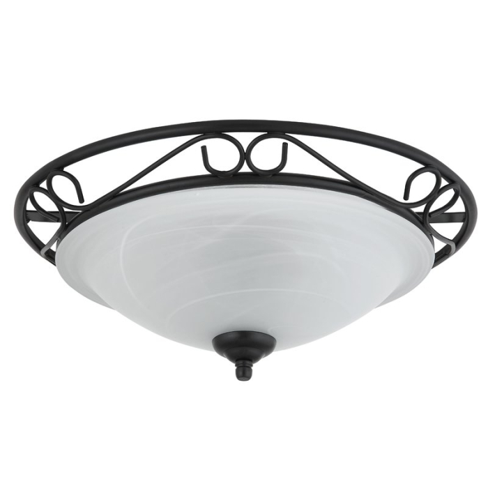 PLAFONIERA RABALUX ATHEN 3722 NEGRU ALB E27 2X60W D370MM [2]