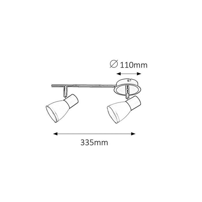 PLAFONIERA  ATI 5977 NEGRU ALB E14 2X40W 33.5X16.5X11CM [2]