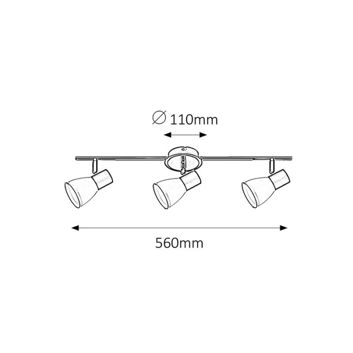 PLAFONIERA  ATI 5978 NEGRU ALB E14 3X40W 56X16.5X11CM [2]