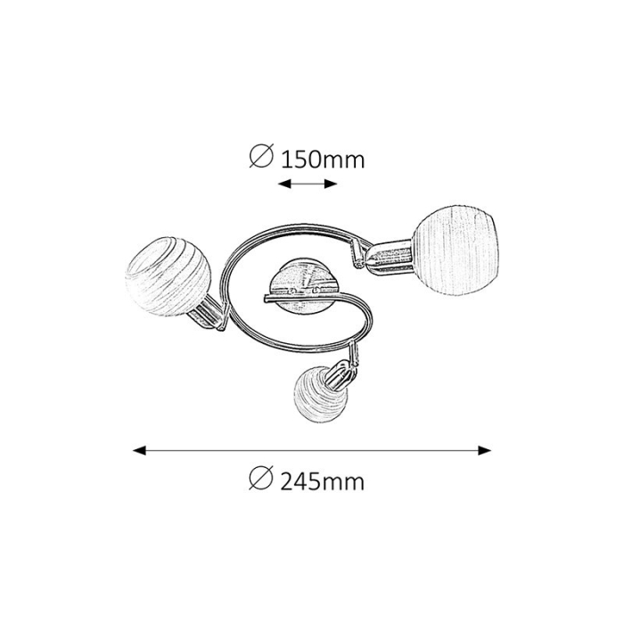 PLAFONIERA  AUREL 6343 ALB E14 3X40W D250MM [2]