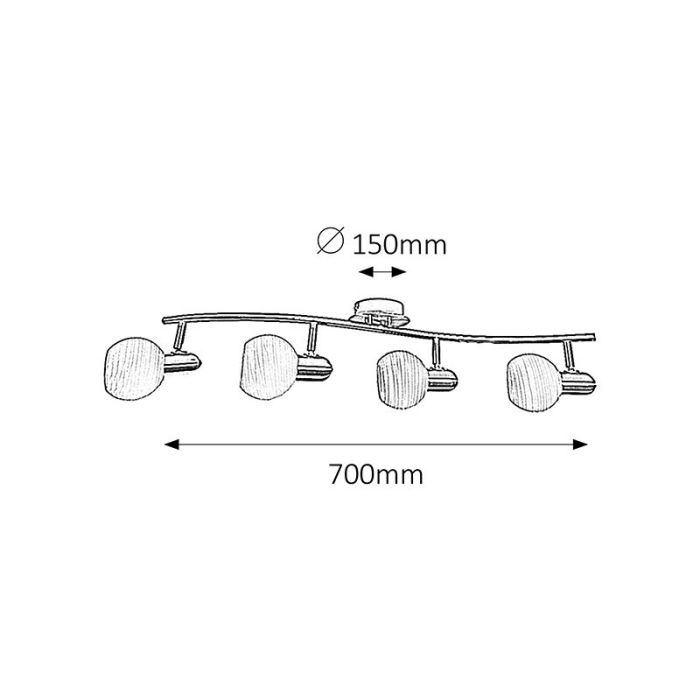 PLAFONIERA AUREL 6344 ALB E14 4X40W 700X250MM [2]