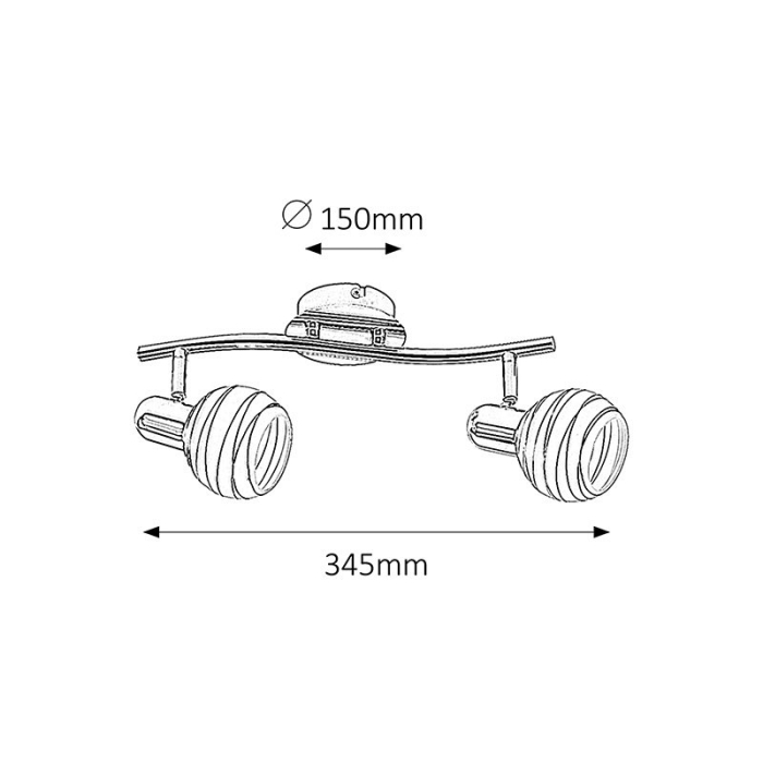 PLAFONIERA AUREL LILAC PLAFONIERA CROM E14 2X40W 340X200MM [2]