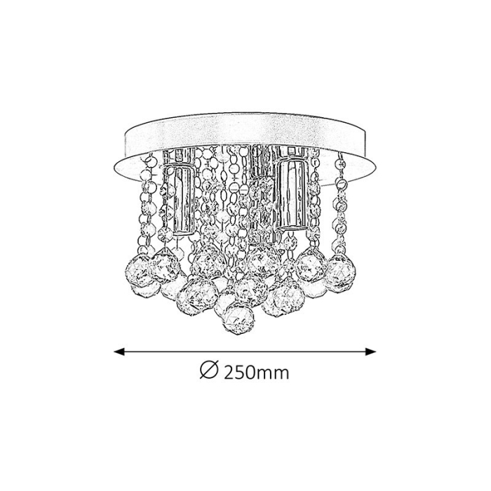PLAFONIERA  CORINNA 2615 CROM E14 3X40W D250MM [3]