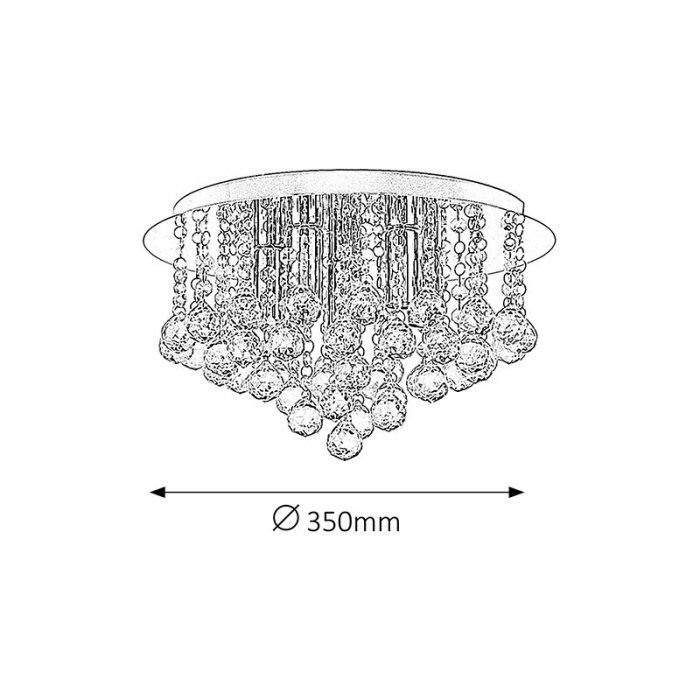 PLAFONIERA  CORINNA 2616 CROM E14 5X40W D350MM [3]