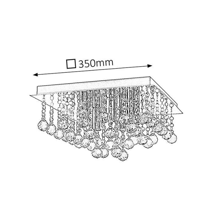 PLAFONIERA CORINNA 2618 CROM E14 5X40W 350X350MM [2]