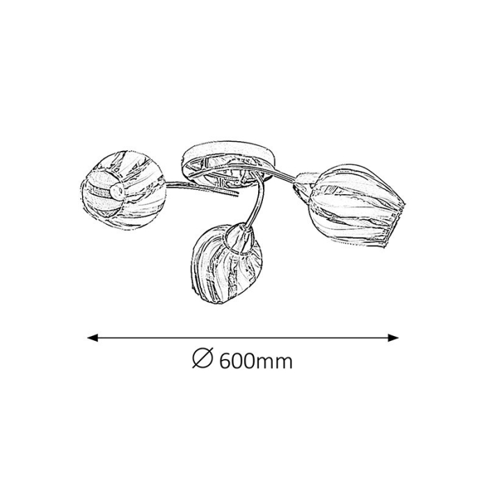 PLAFONIERA  DANILA 2969 CROM E27 3X60W D680MM [2]