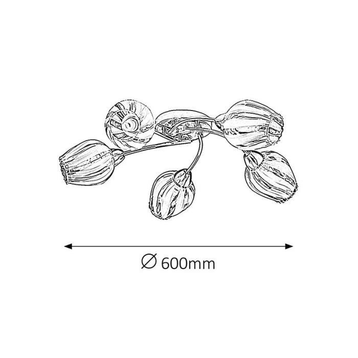 PLAFONIERA  DANILA 2970 CROM E27 5X60W D680MM [2]