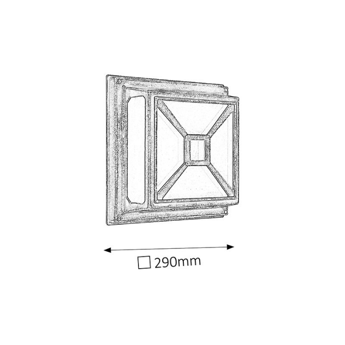 PLAFONIERA  DARIUS 8190 DE EXTERIOR AURIU ANTIC E27 2X60W 290X290MM [2]