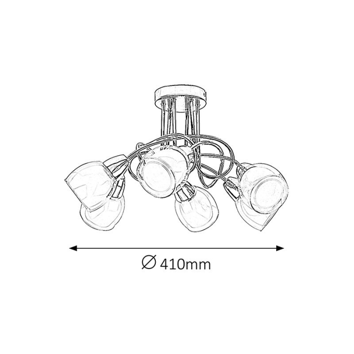 PLAFONIERA DAVE 6085 CROM E14 6X40W D410MM [2]