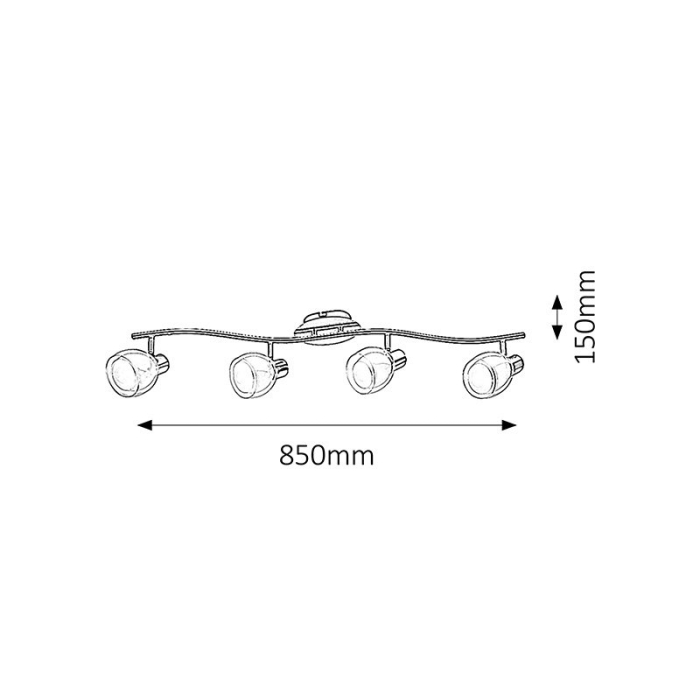 PLAFONIERA  DAVE 6838 CROM E14 4X40W 860X180MM [2]