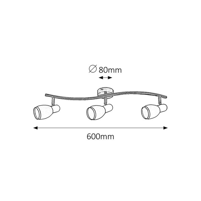 PLAFONIERA  ELITE 6062 CROM E14 3X40W 730X210MM [2]