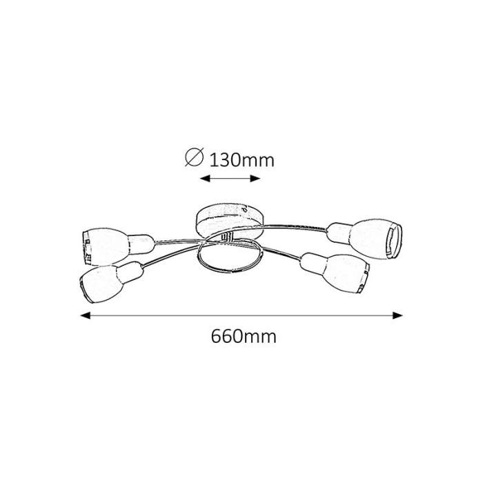 PLAFONIERA  ELITE 6063 CROM E14 4X40W D630MM [2]