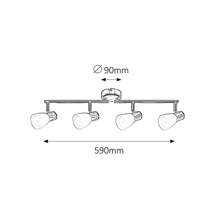 PLAFONIERA GAVIN 6489 ALB E14 4X40W 60.5X9X18CM [2]