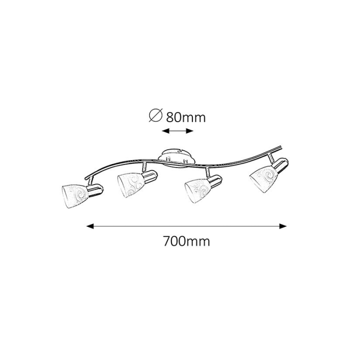 PLAFONIERA  HARMONY LUX  ALB E14 4X40W 700MM [2]