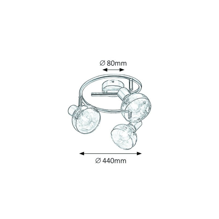 PLAFONIERA RABALUX HOLLY 5558 CROM FUMURIE E14 3X40W [2]