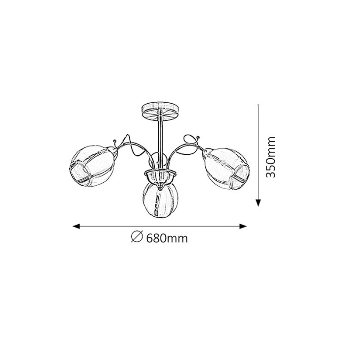 PLAFONIERA  JOEL 2270 BRONZ E27 3X60W D600MM [2]