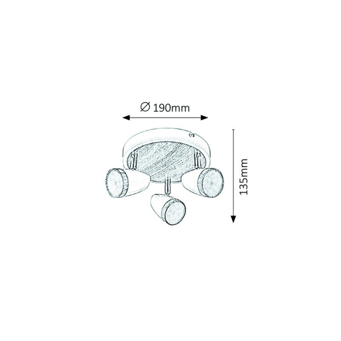 PLAFONIERA  KAREN 5566 ALB LEMN LED 12W [2]