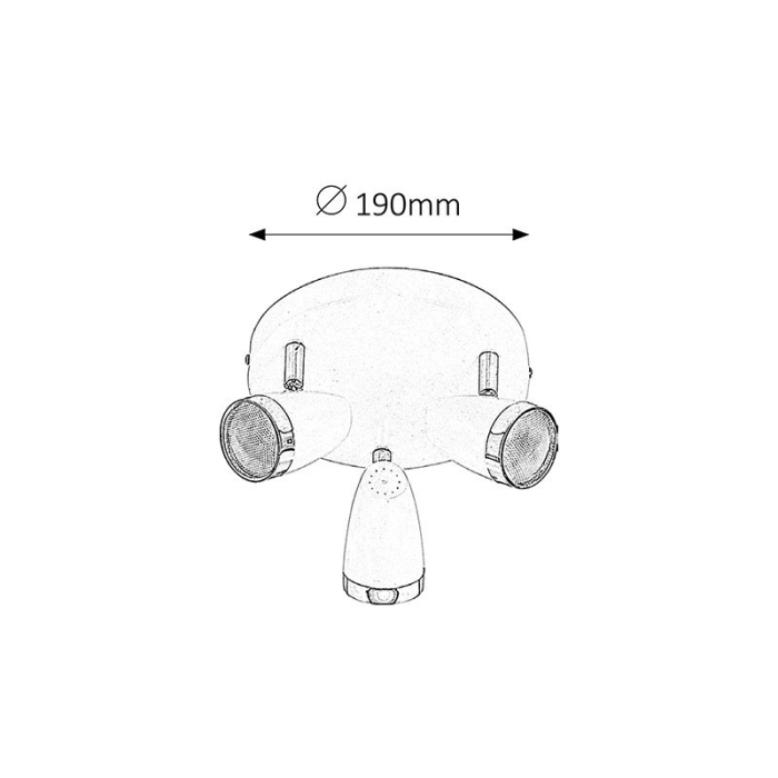 PLAFONIERA KAREN 6514 CU SPOTURI ANTRACIT CROM LED 12W D210MM [2]