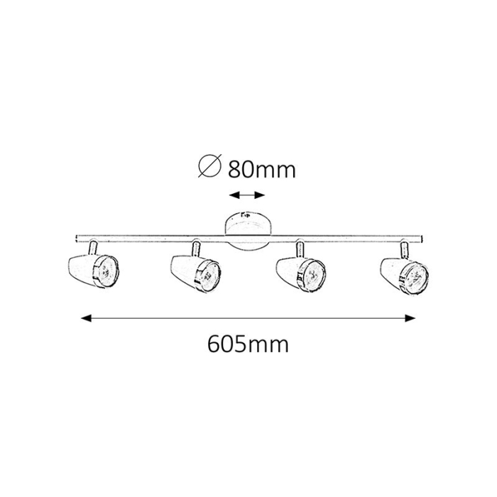 PLAFONIERA RABALUX KAREN 6515 CU SPOTURI ANTRACIT CROM LED 16W 610X120MM [2]
