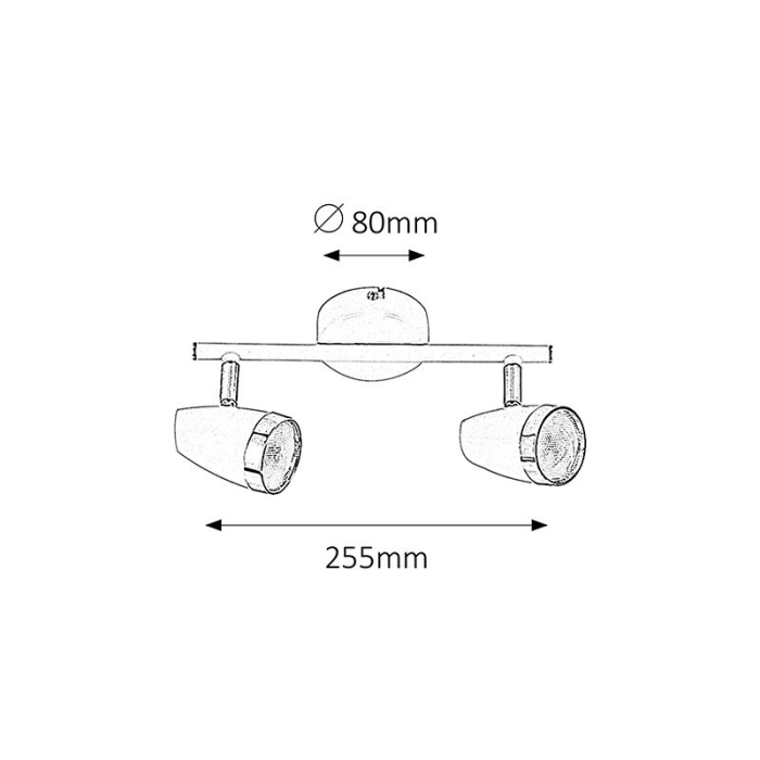 PLAFONIERA KAREN 6667 CU SPOTURI ALB CROM LED 8W 260X120MM [2]