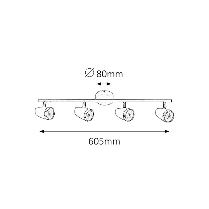 PLAFONIERA RABALUX KAREN 6669 CU SPOTURI ALB CROM LED 16W 610X120MM [2]