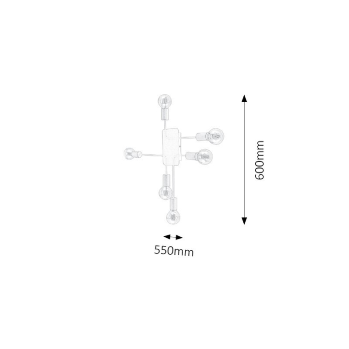 PLAFONIERA LANNY 2103 NEGRU E27 6X15W [2]