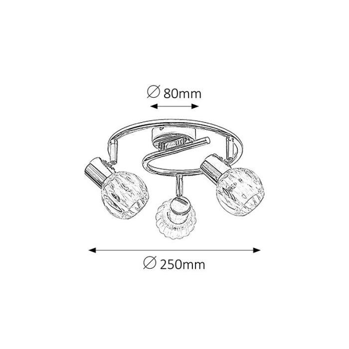 PLAFONIERA  LAUREN 6093 CROM E14 3X40W D360MM [2]