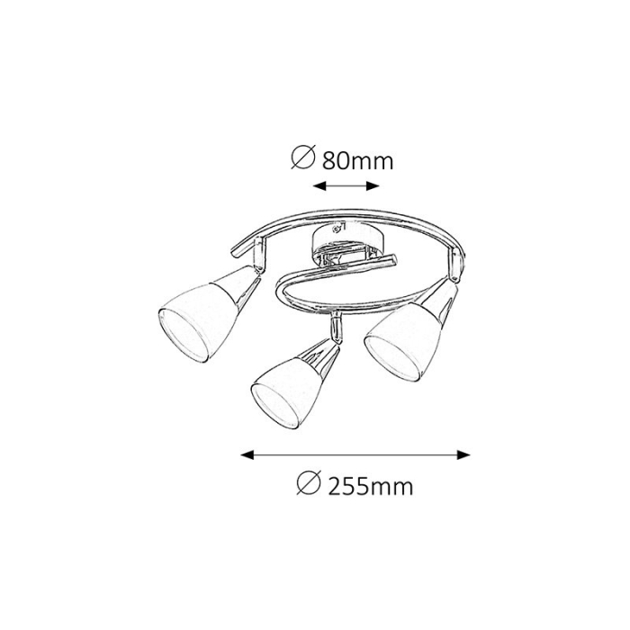 PLAFONIERA RABALUX NICOLETTE 6769 CROM ALB E14 3X40W D480MM [2]