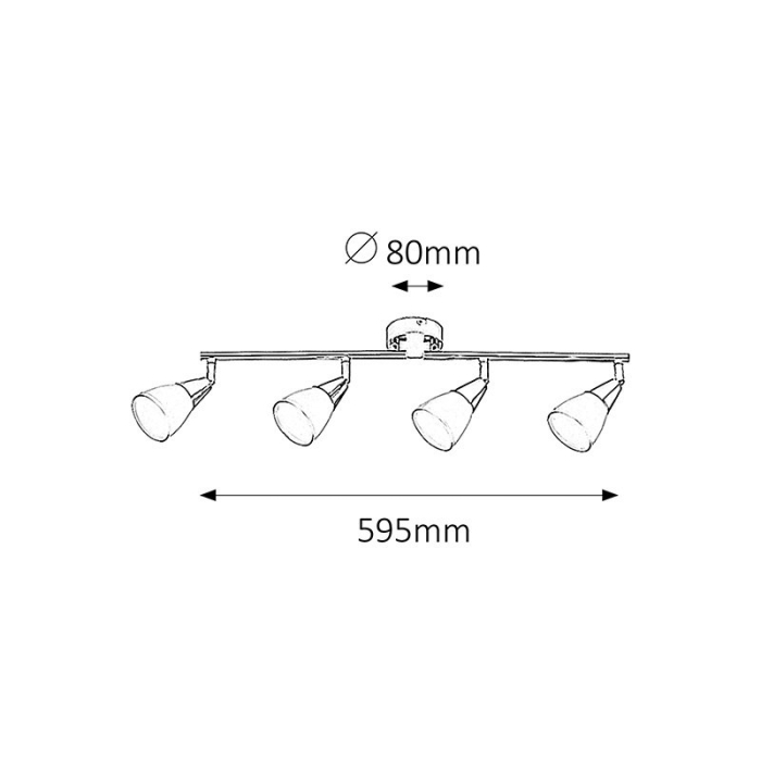 PLAFONIERA  NICOLETTE 6770 CROM ALB E14 4X40W 600X150MM [2]