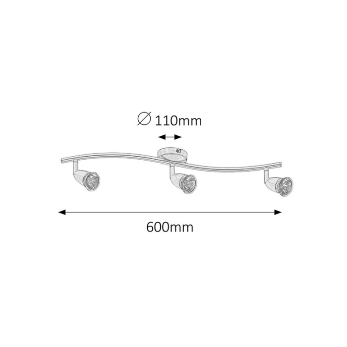 PLAFONIERA NORMAN 5997 CU SPOTURI BRONZ GU10 3 50W 610X130MM [2]