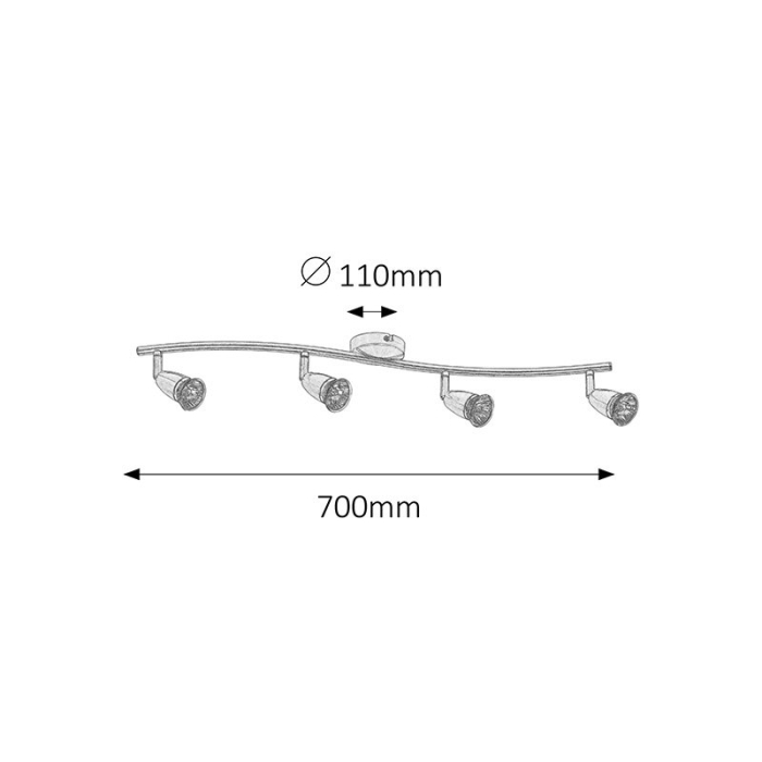 PLAFONIERA RABALUX NORMAN 5998 CU SPOTURI BRONZ GU10 4 50W 700X130MM [2]