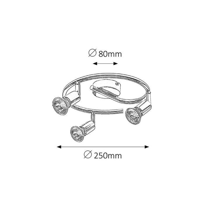 PLAFONIERA NORTON 6048 CU SPOTURI CROM GU10 3 50W D270MM [2]