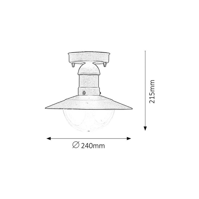 PLAFONIERA  OSLO NEGRU TRANSPARENT E27 1X60W 21.5X24X24CM [2]