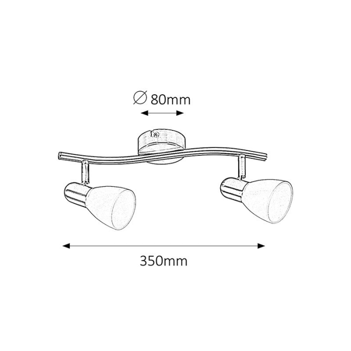 PLAFONIERA  SOMA 6302 ALB E14 2X40W 350MM [2]