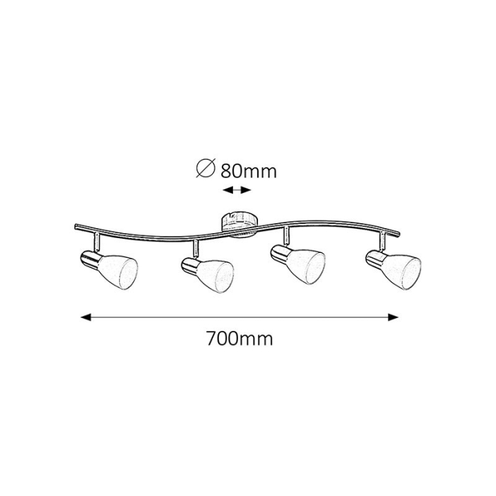 PLAFONIERA RABALUX SOMA 6304 ALB E14 4X40W 700MM [2]