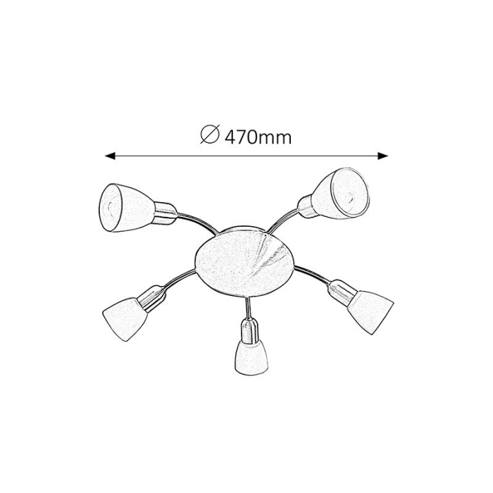 PLAFONIERA  SOMA 6305 ALB E14 5X40W D530MM [2]