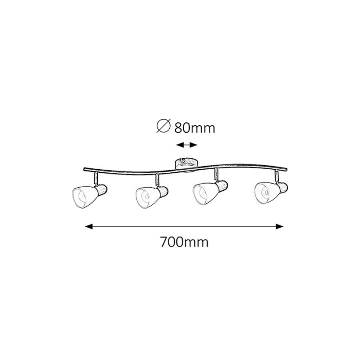 PLAFONIERA  SOMA 6594 MAROU ANTIC CREM E14 4X40W 700MM [2]