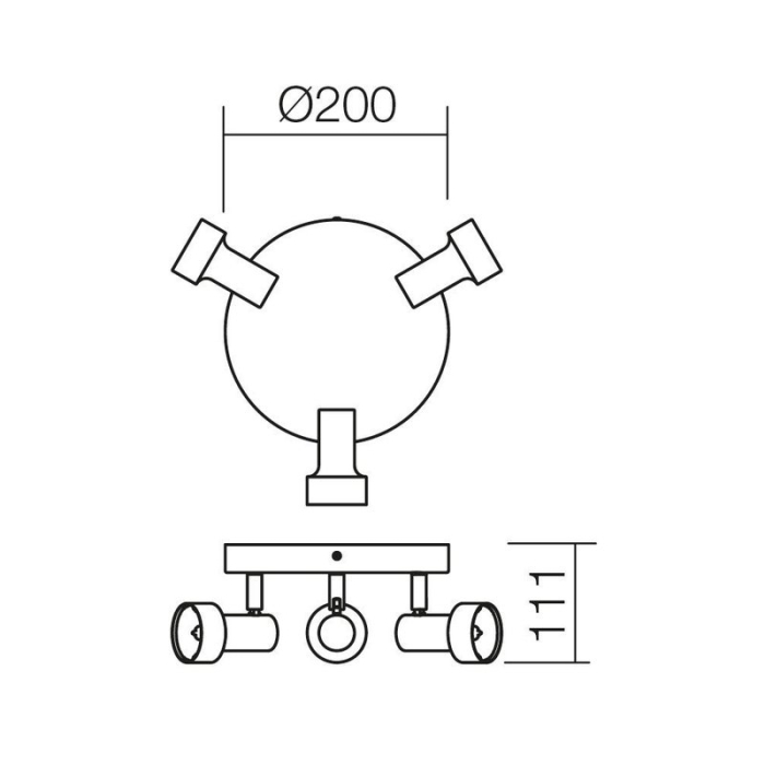 PLAFONIERA REVLA 04-445 3X50W GU10 CUPRU [2]
