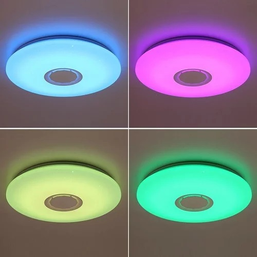 Plafoniera led conectare wi-fi muzica, reglare culori cu telecomanda, conectare telefon [4]