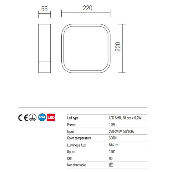 PLAFONIERA SCREEN CROM 1X14W 3000K [2]