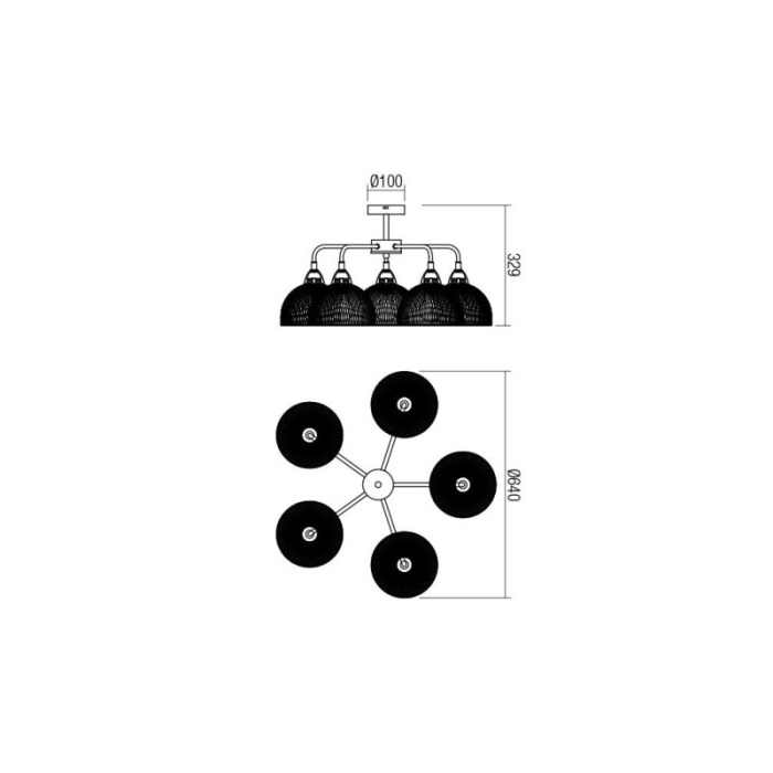 PLAFONIERA  TAMIS 01-1571 E27 5X42W [2]