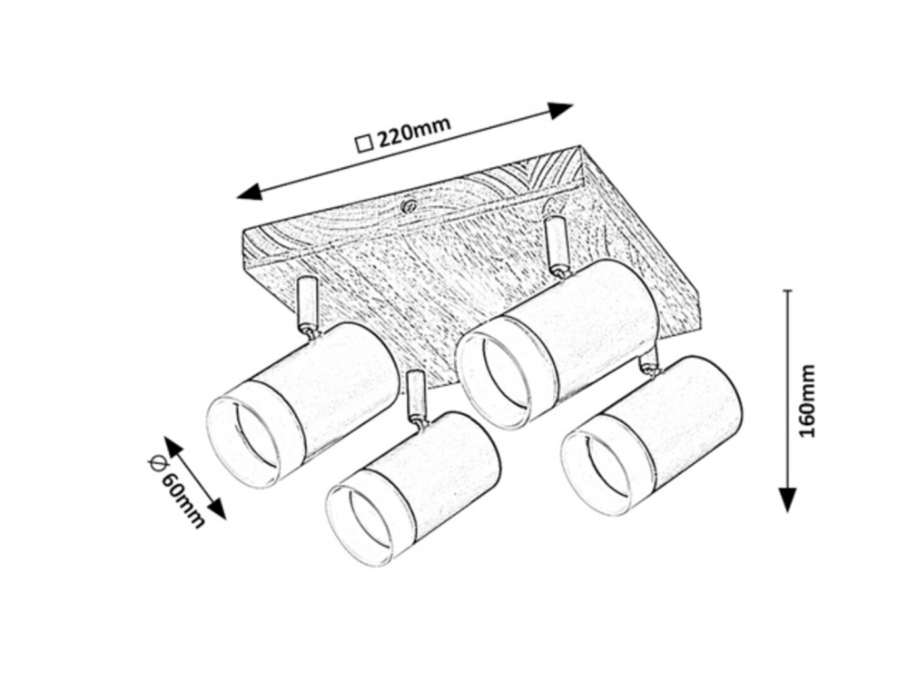 PLAFONIERA TORAS 4X5W LED GU10 [2]