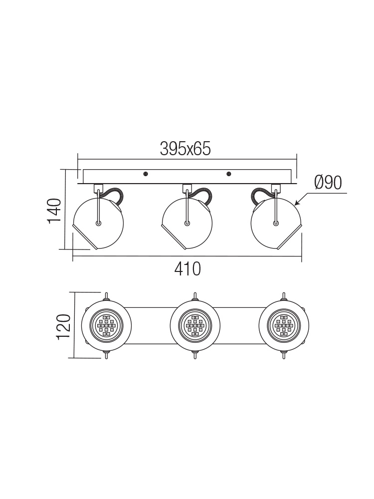 PLAFONIERA WARD 3X35W GU10 [2]