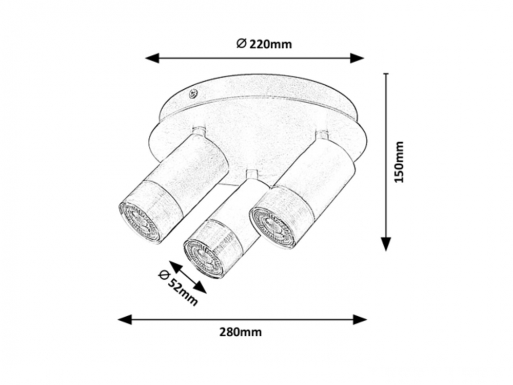 PLAFONIERA ZIRCON 3X5W LED GU10 [2]