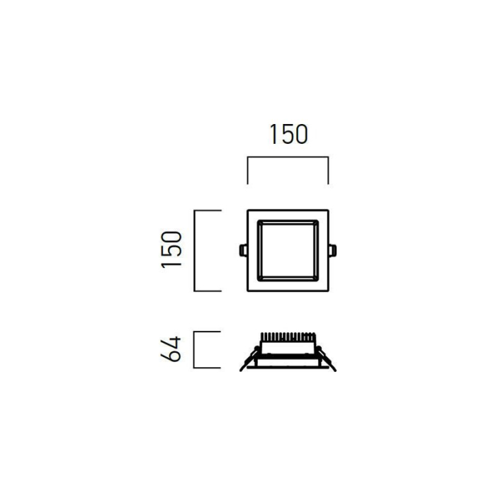 SPOT LED INCASTRAT XEVO PATRAT 18W 3000K IP44/20 ALB MAT WW(5F) ARELUX [3]