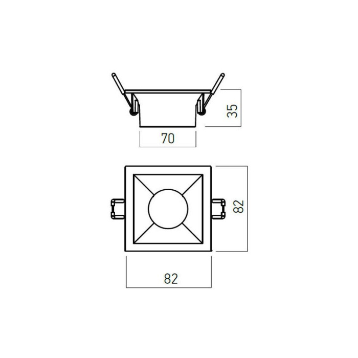 SPOT LED INCASTRAT XKONE PATRAT  FIX GU10 IP20 NEGRU [3]