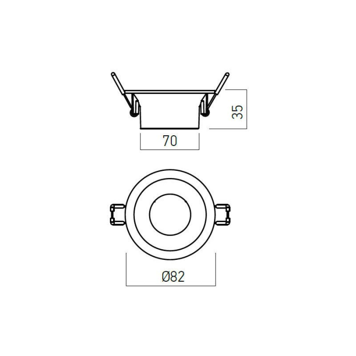 SPOT LED INCASTRAT XKONE ROTUND FIX GU10 IP20 NEGRU ARELUX [2]